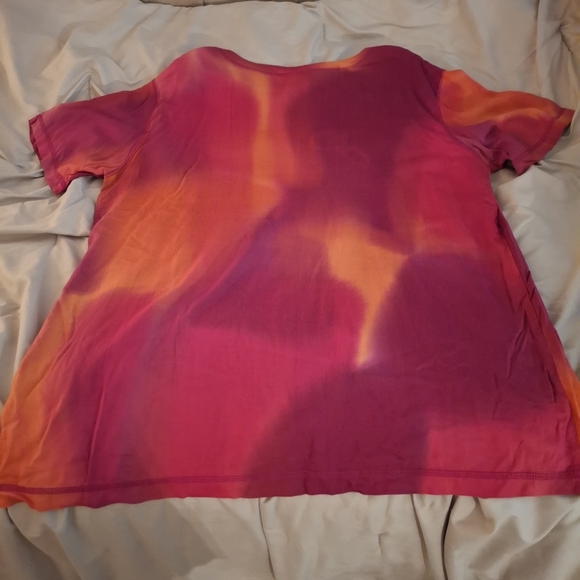 Carole Little Women's Pink and Orange Oversized Tunic Tee - Picture 5 of 5